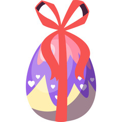 Easter Egg with Ribbon Illustration