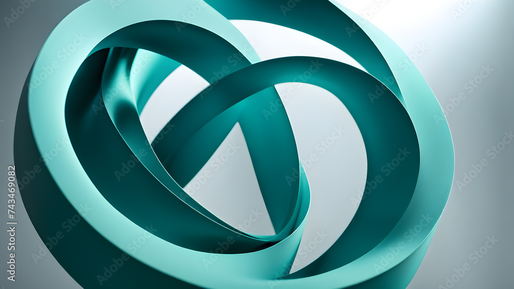 Aufkleber abstract-ribbon-shape-winding-through-a-three-dimensional-space-background-playing-with-optical