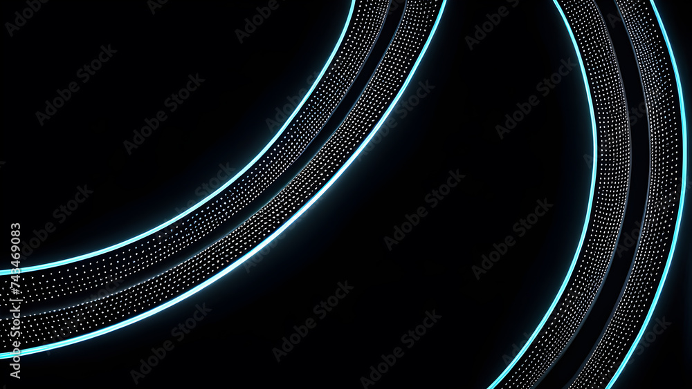 Aufkleber abstract-ribbon-shape-with-sparkling-effects-3d-dimensionality-set-against-a-black-background
