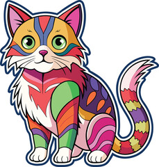 Geometric cat illustration vector design