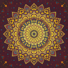 Vector art of sun flow Islamic RAMADAN Arab mandala
