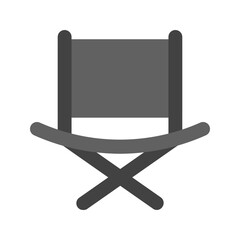 folding chair flat icon - obrazy, fototapety, plakaty