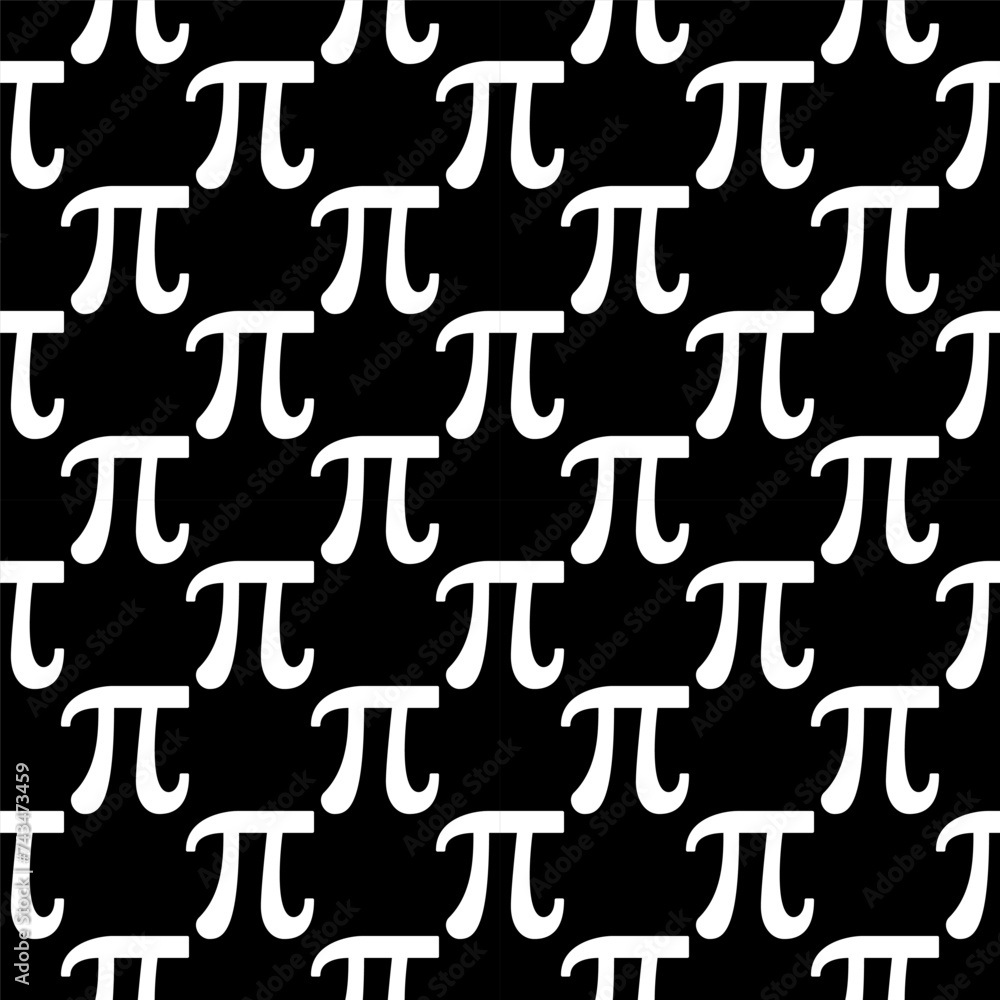 Poster mathematics concept dark geometric pattern with pi symbol - vector math seamless background