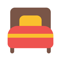 single bed flat icon