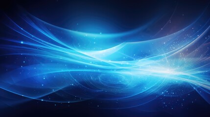 Blue energy abstract swirling curved swirl lines of glowing bright magical energy streaks and flying particles background