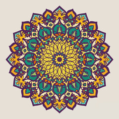 Vector art of sun flow Islamic RAMADAN Arab mandala