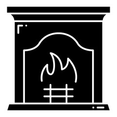 Illustration of Fireplace design Glyph Icon