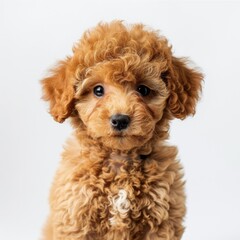 Poodle puppy isolated on white background