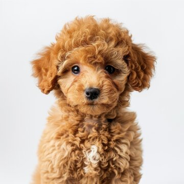 Poodle puppy isolated on white background