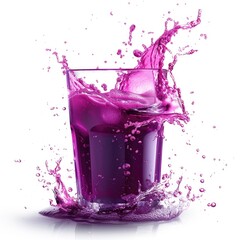 Purple juice isolated on white background