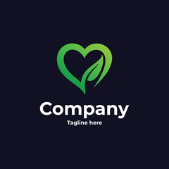 natural love modern logo vector