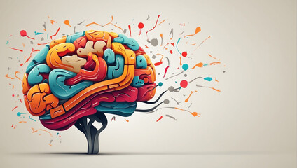 anatomy brain with background - obrazy, fototapety, plakaty