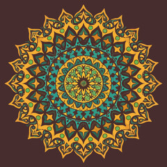 Vector art of sun flow Islamic RAMADAN Arab mandala
