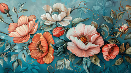 painting art of flowers background
