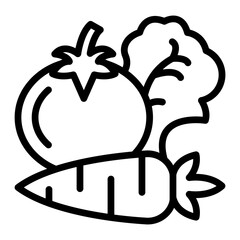 Vegetables Vector Line Icon Design