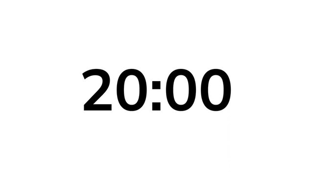 25 second countdown timer on white background