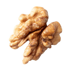 Chopped walnut isolated white background