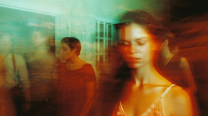 Invisible Scars: Blurred revelry fades, leaving a woman's hidden scars of domestic violence.