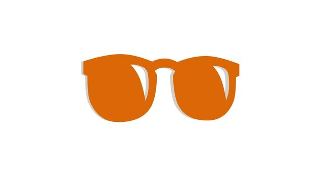 3d Sunglasses icon brown rotated animation loopable white background