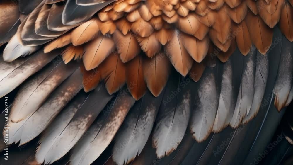 Poster closeup of the intricate pattern of feathers on a sea eagles chest perfectly designed for soaring th