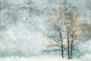beautiful New Year's white winter background with snow-covered fir trees in the forest close-up and a path between them, bokeh and space for text Ai generative