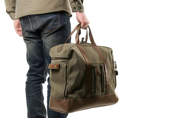 Man with Luggage on Transparent Background, PNG