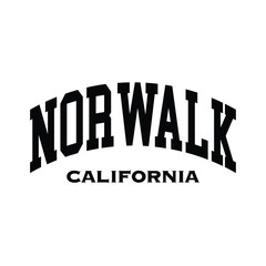 Norwalk text effect vector. Editable college t-shirt design printable text effect vector