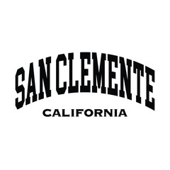 San Clemente text effect vector. Editable college t-shirt design printable text effect vector