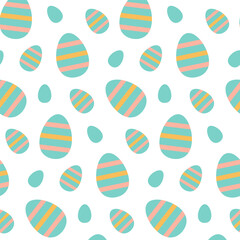 Cute Easter eggs seamless pattern. Vector illustration