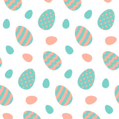 Cute Easter eggs seamless pattern. Vector illustration