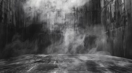  Texture dark concrete floor with mist © UsamaR