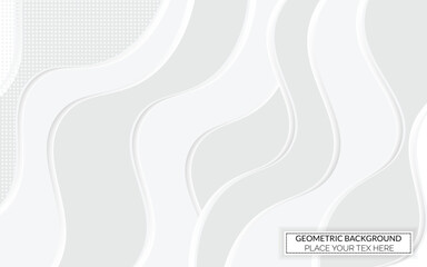 Minimal abstract white background with smooth curve. Vector illustration