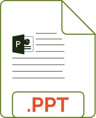 PPT  File Icon Orange  outline