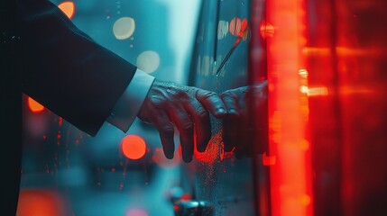 Businessman, hands and chauffeur by car door for travel accommodation, designated driver or commute