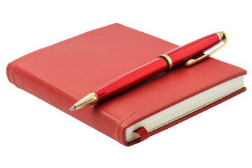 Notebook and Pen on Transparent Background, PNG