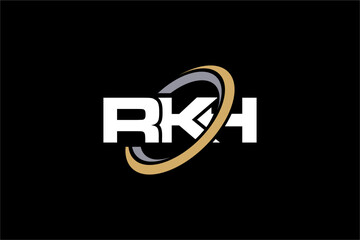 RKH creative letter logo design vector icon illustration