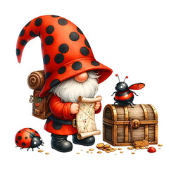 Ladybug Gnome clipart bundle