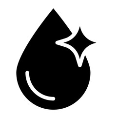 water drop with sparkle, clean water icon