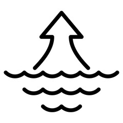 water wave and arrow up