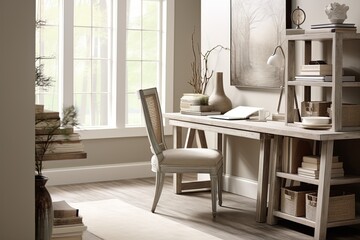 Contemporary Farmhouse Chic Home Office Ideas: Modern Twist on Classic Farmhouse Desk