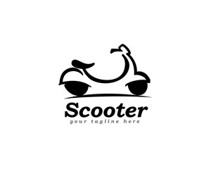 Simple art scooter art motorbike logo symbol design template illustration inspiration © syafart