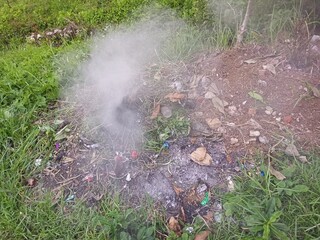 remaining waste that has just been burned