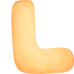 L Alphabet Watercolor PNG 