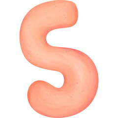 S Alphabet Watercolor PNG 