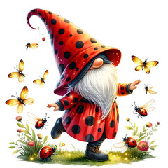 Ladybug Gnome clipart bundle