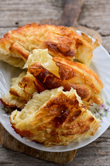 Bakery .Home made  cheese pie  with phyllo pastry and organic eggs. Bulgarian banitsa