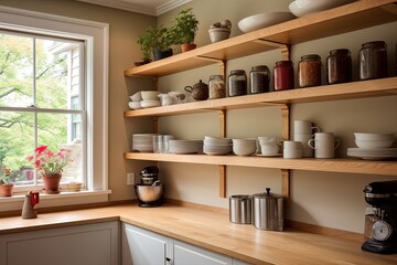 Open Shelving Kitchen Decor Ideas: Clever Storage Solutions with Cushioned Bench below