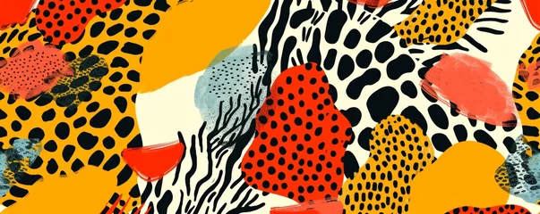 Fotobehang Geometric safari abstract animal print patterns wild and vibrant © Seksan