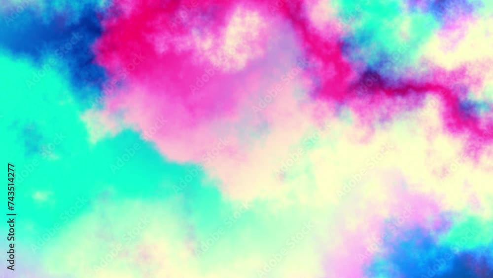 Fototapete seamless abstract psychedelic wavy background for loop playback. 4k video. cloudy nebula background.