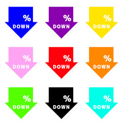 ％DOWN　カラフルな幅広矢印　9個セット